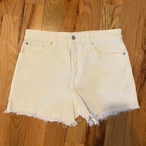 Madewell High Rise White Denim Shorts